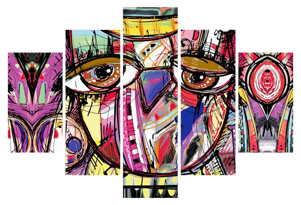 Obraz - Street art - sova (150x105 cm)