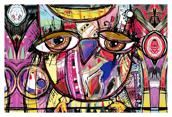 Obraz - Street art - sova (90x60 cm)