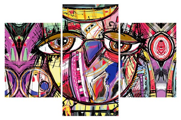 Obraz - Street art - sova (90x60 cm)