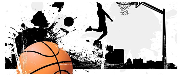 Obraz - Hráč basketbalu (120x50 cm)