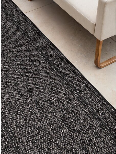 Čierno-biely vnútorný a vonkajší behúň 80x250 cm Duet Kona – NORTHRUGS