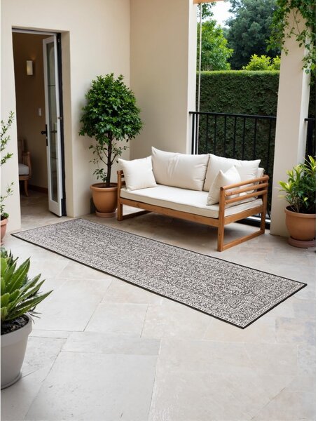 Čierno-biely vnútorný a vonkajší behúň 80x250 cm Duet Kona – NORTHRUGS