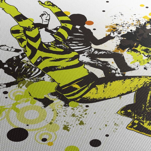 Obraz - Street dance (s hodinami) (90x30 cm)