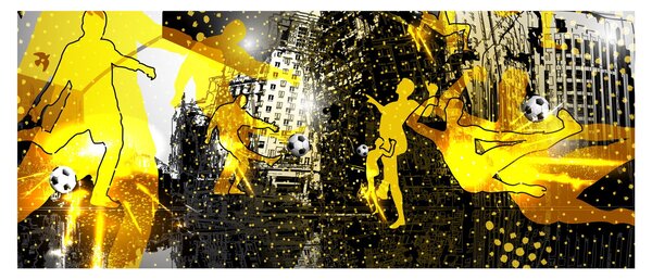 Obraz - Futbal vo veľkomeste (120x50 cm)