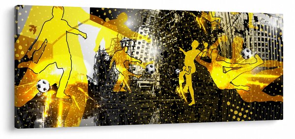 Obraz - Futbal vo veľkomeste (120x50 cm)
