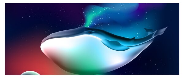 Obraz - Vesmírna veľryba (120x50 cm)