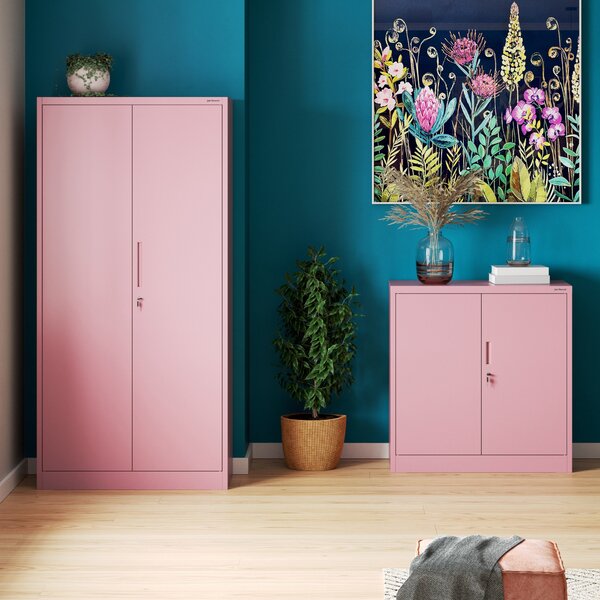 Skrinka na dokumenty, nízka, pudrová ružová, 900x930x400 mm: BEATA Fresh Style