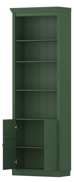 NÁSTENNÁ KNIŽNICA, zelená, borovica, 222/223/37 cm Livetastic - Regály, Online Only