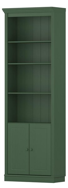NÁSTENNÁ KNIŽNICA, zelená, borovica, 222/223/37 cm Livetastic - Regály, Online Only
