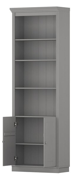NÁSTENNÁ KNIŽNICA, sivá, borovica, 222/223/37 cm Livetastic - Regály, Online Only