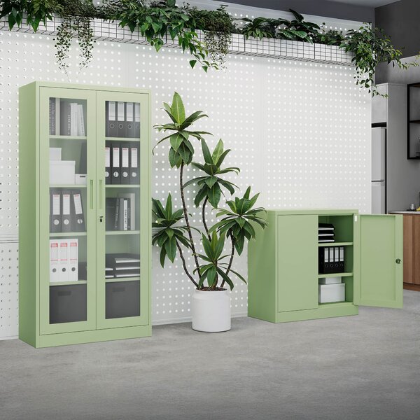 Skrinka na dokumenty, nízka, pastelovo zelená, 900x930x400 mm: BEATA Fresh Style