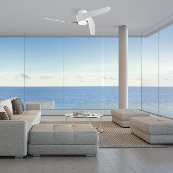 Inteligentný stropný ventilátor LED Groenland S, biely, tichý – Mantra Mantra Iluminación, Groenland S, stmievateľné, Biela, Obývacia izba, Kov, Moderný