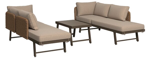 TERASOVÁ SEDACIA SÚPRAVA kov, plast, textil Beldano - Online Only záhrada, Online Only
