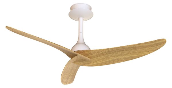 Stropný ventilátor Ipanema biely/drevo DC tichý IP44 – Mantra Mantra Iluminación, Ipanema, Biela, Obývacia izba, Kov, Moderný