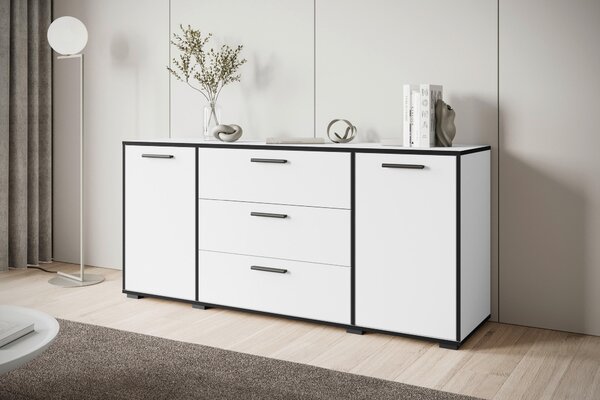 ŠIROKÁ KOMODA, grafitová, biela, 150/68/40 cm P & B - Online Only drobný nábytok, Online Only