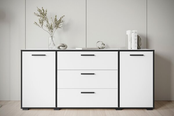 ŠIROKÁ KOMODA, grafitová, biela, 150/68/40 cm P & B - Online Only drobný nábytok, Online Only