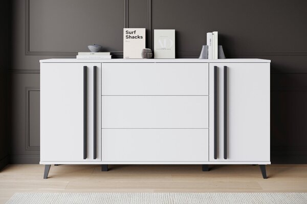 ŠIROKÁ KOMODA, biela, 150/77,8/39,5 cm P & B - Online Only obývacie izby, Online Only