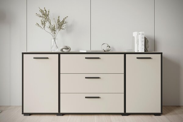 ŠIROKÁ KOMODA, grafitová, kašmírová, 150/68/40 cm P & B - Online Only drobný nábytok, Online Only