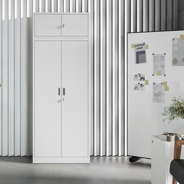 Kancelárska skriňa na dokumenty so 4 policami, sivá, 1750x800x400 mm: JAN