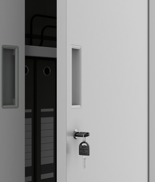 Kancelárska skriňa na dokumenty so 4 policami, sivá, 1750x800x400 mm: JAN