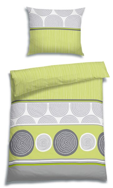 POSTEĽNÁ BIELIZEŇ, renforcé, sivá, zelená, 140/200 cm Florella - Obliečky & plachty