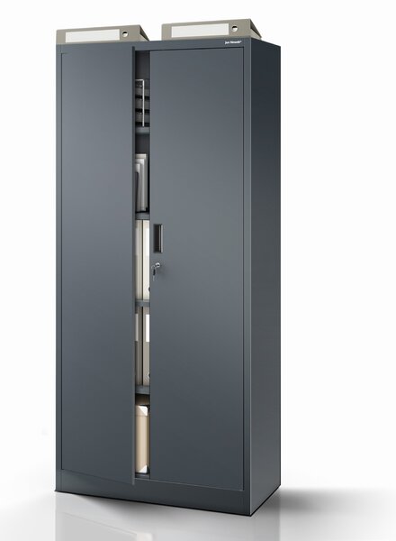 Kovová kancelárska skriňa so 4 policami, antracitová, 1750x800x400 mm: JAN Compact