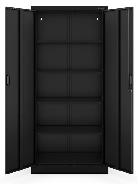 Kovová kancelárska skriňa so 4 policami, čierna, 1750x800x400 mm: JAN Compact