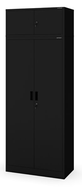 Kovová kancelárska skriňa so 4 policami, čierna, 1750x800x400 mm: JAN Compact