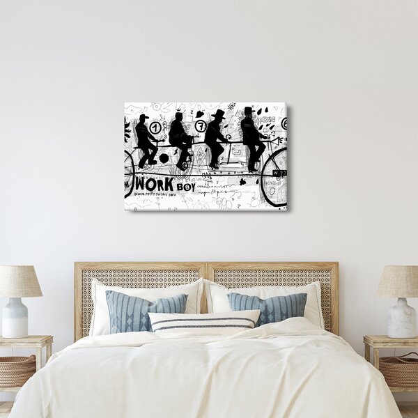 Obraz - Tímová práca, jazda na bicykli (90x60 cm)