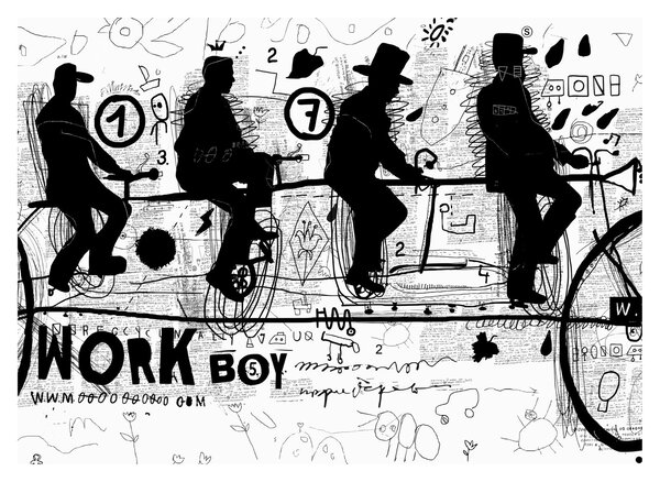 Obraz - Tímová práca, jazda na bicykli (70x50 cm)