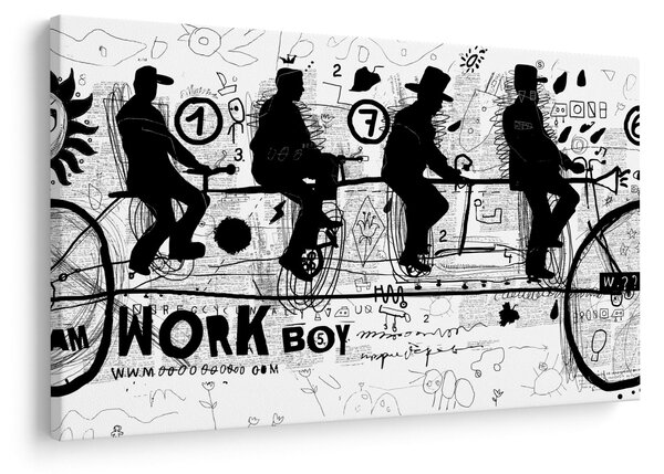 Obraz - Tímová práca, jazda na bicykli (90x60 cm)