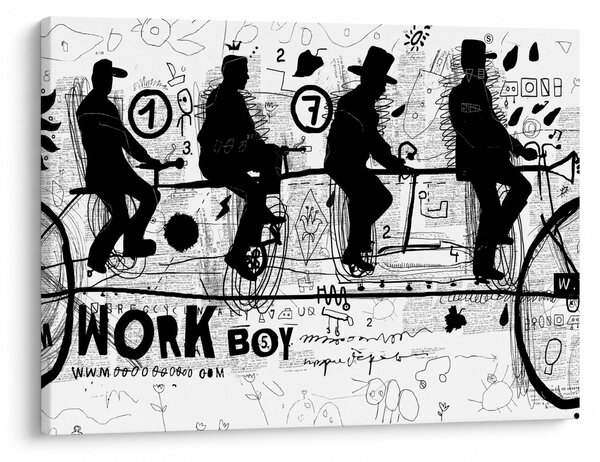 Obraz - Tímová práca, jazda na bicykli (70x50 cm)