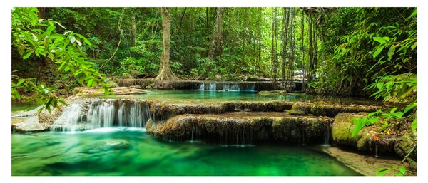 Obraz - Vodopád Erawan v Kanchanaburi, Thajsko (120x50 cm)