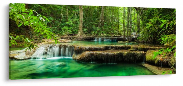 Obraz - Vodopád Erawan v Kanchanaburi, Thajsko (120x50 cm)