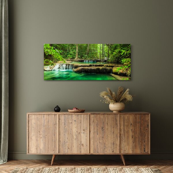 Obraz - Vodopád Erawan v Kanchanaburi, Thajsko (120x50 cm)