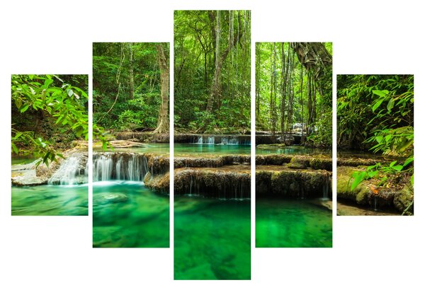 Obraz - Vodopád Erawan v Kanchanaburi, Thajsko (150x105 cm)
