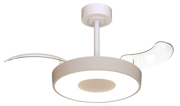Inteligentný stropný ventilátor LED Coin Mini béžovo-biely DC – Mantra Mantra Iluminación, Coin Mini, stmievateľné, Béžová, Obývacia izba, Kov, Moderný
