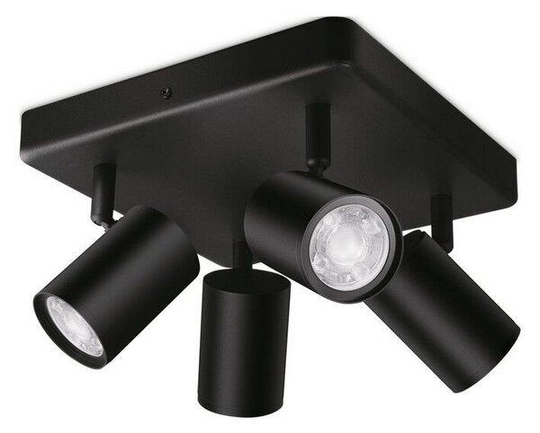 Philips Wiz Colors 8719514554573 IMAGEO stropné bodové svietidlo/spot 4xGU10 4x5W/345lm 2200-6500K+RGB čierna