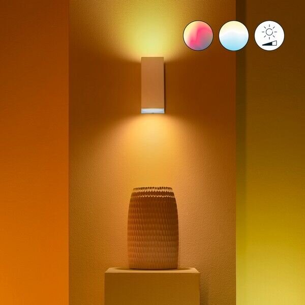 Philips Wiz Colors 8719514554597 Wall light nástenné svietidlo 2xGU10 2x5W/345lm 2200-6500K+RGB biela