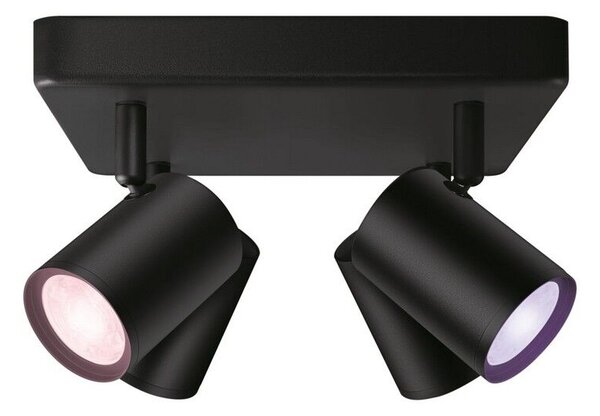 Philips Wiz Colors 8719514554573 IMAGEO stropné bodové svietidlo/spot 4xGU10 4x5W/345lm 2200-6500K+RGB čierna