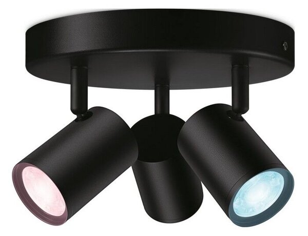 Philips Wiz Colors 8719514554535 IMAGEO stropné bodové svietidlo/spot 3xGU10 3x5W/345lm 2200-6500K+RGB čierna