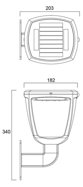 Sylvania 0054040 GIZMO vonkajšie nástenné solárne svietidlo LED 4,5W 345lm IP54