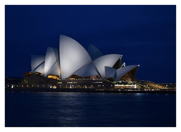 Sklenený obraz nočného Sydney (70x50 cm)