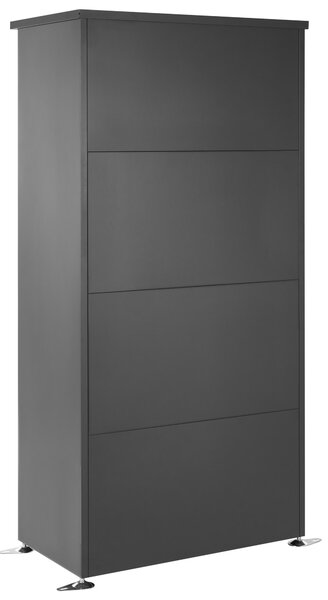 Záhradná skriňa grafitová sivá pozinkovaná oceľ s práškovým lakovaním 92 x 55 x 188 cm úložný priestor garáž industriálny štýl exteriér