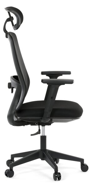 Kancelárska ergonomická stolička NOKA — sieť / látka, čierna