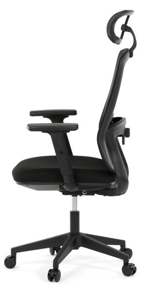 Kancelárska ergonomická stolička NOKA — sieť / látka, čierna