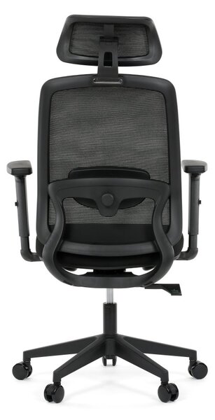 Kancelárska ergonomická stolička NOKA — sieť / látka, čierna