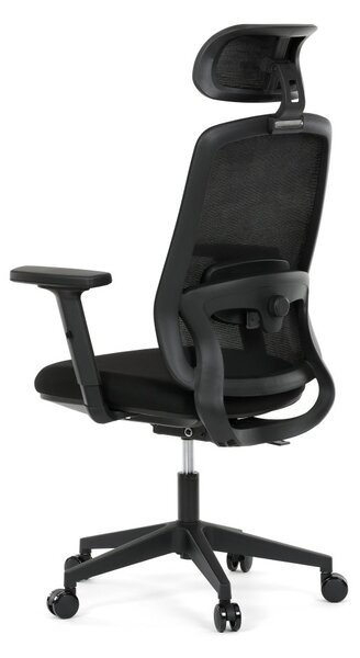 Kancelárska ergonomická stolička NOKA — sieť / látka, čierna