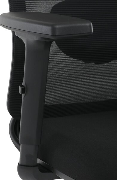 Kancelárska ergonomická stolička NOKA — sieť / látka, čierna