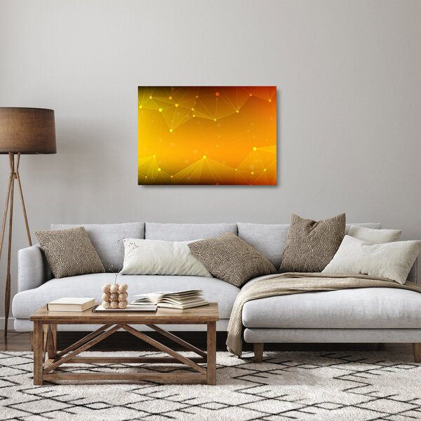 Abstraktný žltý sklenený obraz (70x50 cm)